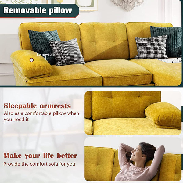 Mercer41 Kolodgie 82'' Wide Chenille Right Hand Facing Sofa & Chaise & Reviews Wayfair